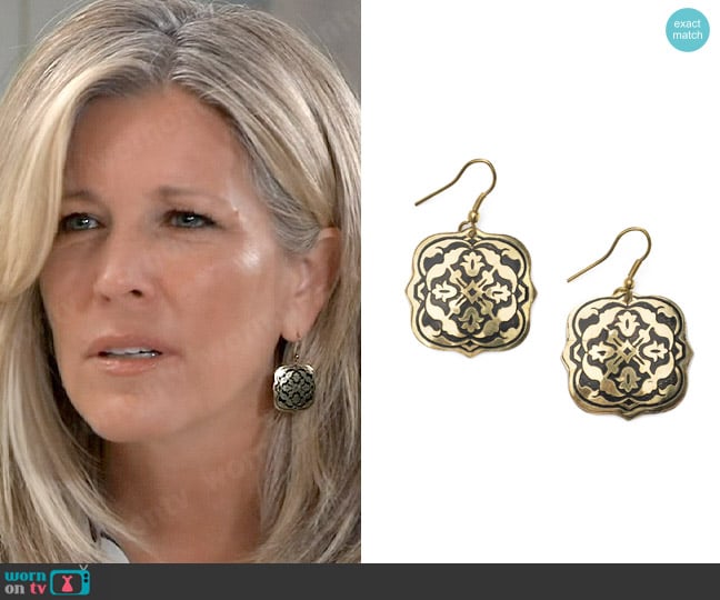 Matr Boomie Arabesque Earrings worn by Carly Spencer (Laura Wright) on General Hospital