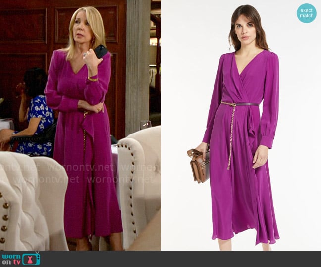 Max Mara Dionea Dress worn by Nikki Reed Newman (Melody Thomas-Scott) on The Young and the Restless