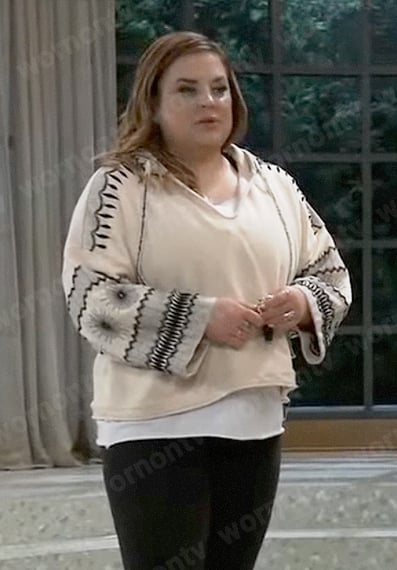 Maxie's embroidered hoodie on General Hospital