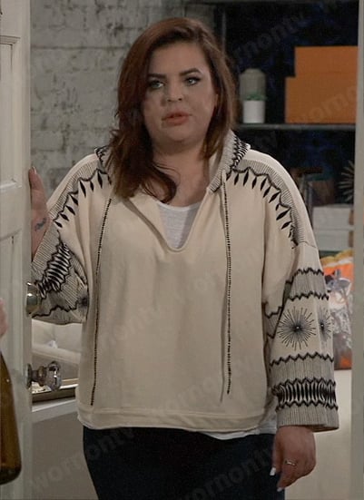 Maxie’s embroidered hoodie on General Hospital