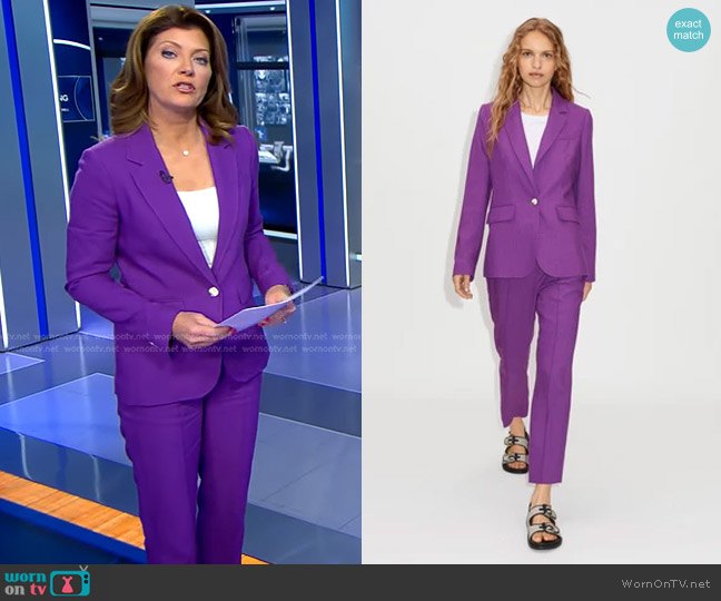 WornOnTV: Norah’s purple blazer and pants on CBS Evening News | Norah O ...