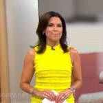 Meg Oliver’s yellow fringed dress on CBS Mornings