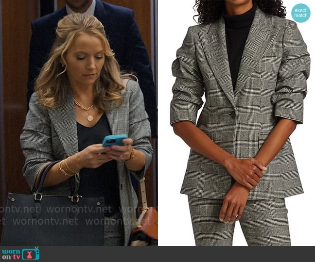 Michael Kors Collection Cate Crushed Sleeve Blazer worn by Lorna Crane (Becki Newton) on The Lincoln Lawyer