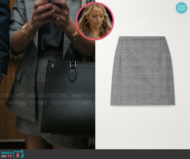 Michael Kors Collection Plaid stretch-wool mini skirt worn by Lorna Crane (Becki Newton) on The Lincoln Lawyer