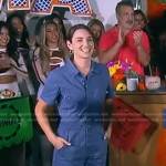 Mika Leon’s blue short sleeve denim jumpsuit on Good Morning America