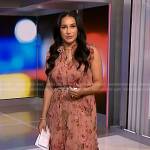 Morgan’s pink floral tie neck midi dress on NBC News Daily