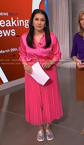 Morgan’s pink pleated skirt on NBC News Daily