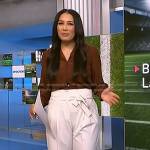 Morgan’s white wide-leg pants on NBC News Daily