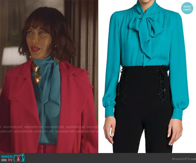 Moschino Self-Tie & Lace-Up Blouse worn by Lisa Todd Wexley (Nicole Ari Parker) on And Just Like That