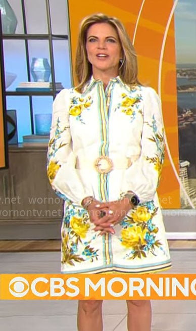 Natalie Morales' floral shirtdress on CBS Mornings