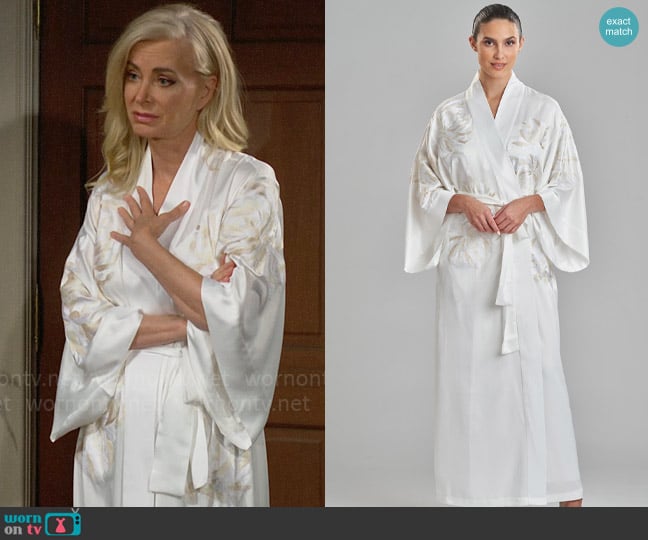 Natori Bridal Embroidery Robe worn by Ashley Abbott (Eileen Davidson) on The Young and the Restless