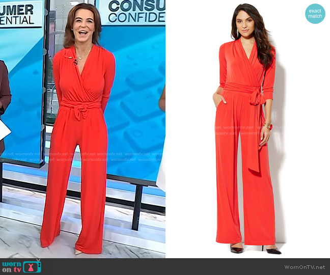 New York & Company Tie Detail Jumpsuit worn by Stephanie Ruhle on Today