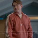 Nick’s coral half zip Adidas pullover on Riverdale