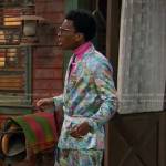 Noah’s multicolor print blazer and pants on Bunkd