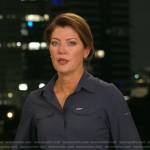 Norah’s navy shirt on CBS Evening News