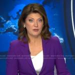 Norah’s purple blazer on CBS Evening News