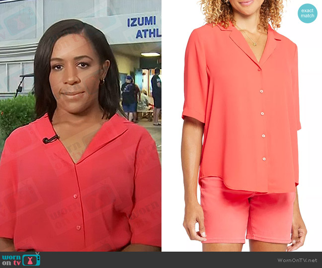 NYDJ Gabrielle Short Sleeve Blouse worn by Dana Griffin on NBC News Daily