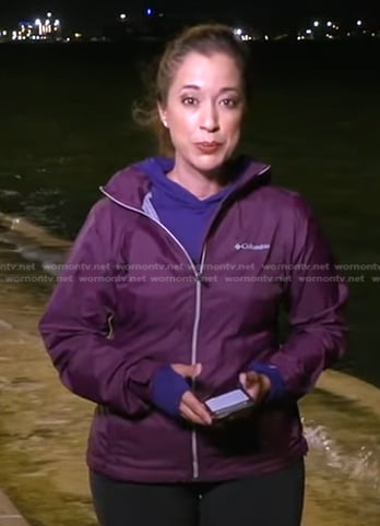 Mireya Villarreal's purple hooded jacket on Good Morning America