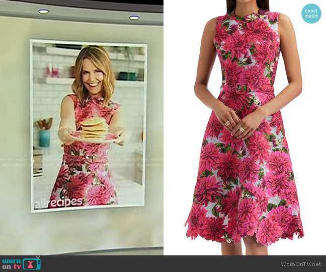 Oscar de la Renta Dalia Fil Coupé Fit & Flare Dress worn by Savannah Guthrie on Today