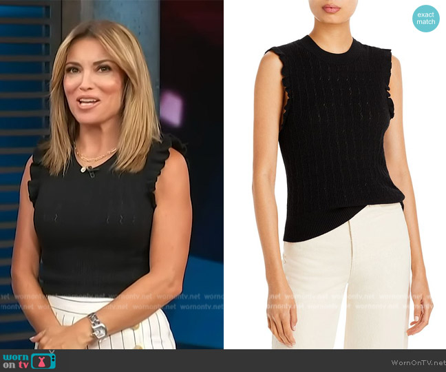 Paige Gardenia Sleeveless Knit Top worn by Kit Hoover on Access Hollywood