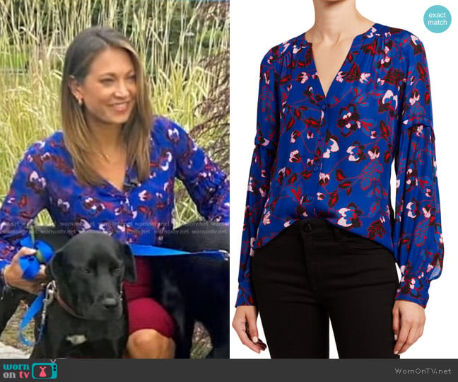 Parker Carmela Blouse worn by Ginger Zee on Good Morning America