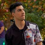 Parker’s colorblock newspaper graphic shirt on Bunkd