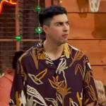 Parker’s brown floral print shirt on Bunkd