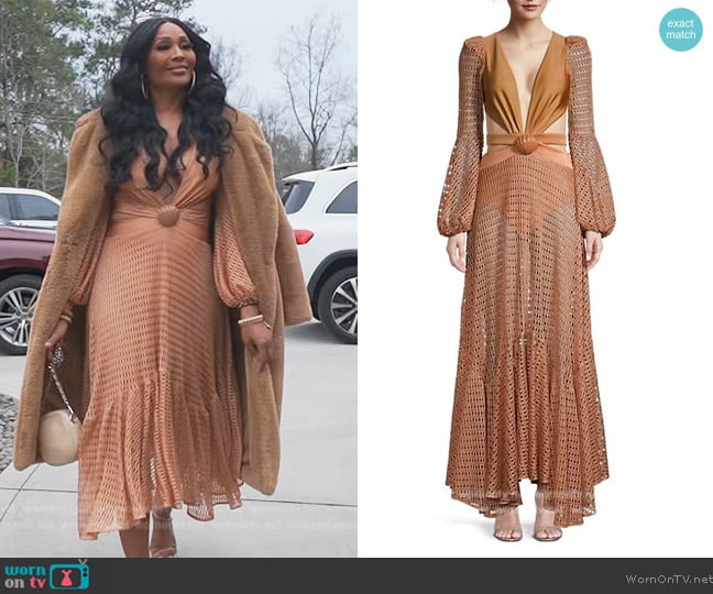 Patbo Cutout Netted Beach Dress worn by Cynthia Bailey on The Real Housewives of Atlanta