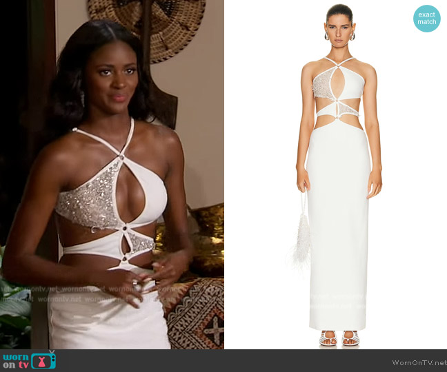 PatBO Hand Beaded Asterisk Dress worn by Charity Lawson on The Bachelorette