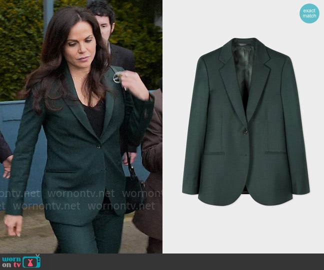 Paul Smith Bottle Green Two-Button Cashmere-Blend Blazer worn by Lisa Trammell (Lana Parrilla) on The Lincoln Lawyer