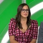 Savannah’s pink plaid wrap mini dress on Today