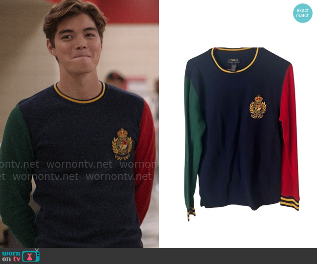 Polo Ralph Lauren Colorblock Thermal worn by Mack Alana (Matthew Sato) on High School Musical The Musical The Series