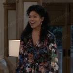 Portia’s floral long sleeve dress on General Hospital