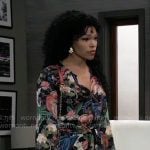 Portia’s floral long sleeve dress on General Hospital