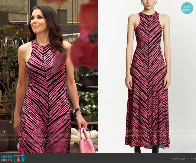 Proenza Schouler Abstract-print midi dress worn by Heather Dubrow on The Real Housewives of Orange County