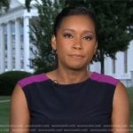 Rachel’s navy and pink colorblock dress on Good Morning America