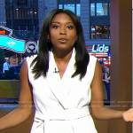 Rachel’s white belted vest on Good Morning America