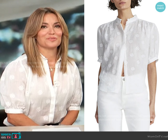 Rag and Bone Jordan Embroidered Shirt worn by Kit Hoover on Access Hollywood