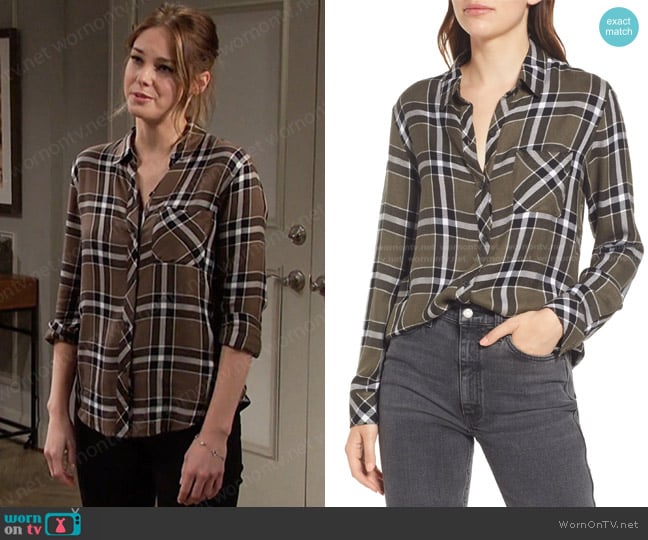 Rails Hunter Plaid Button Up Shirt worn by Stephanie Johnson (Abigail Klein) on Days of our Lives