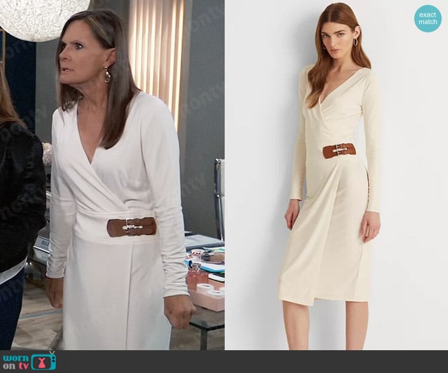 LAUREN Ralph Lauren Buckled Jersey Dress worn by Lucy Coe (Lynn Herring) on General Hospital