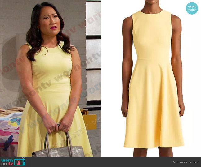 Lauren Ralph Lauren Crepe Fit and Flare Dress worn by Melinda Trask (Tina Huang) on Days of our Lives