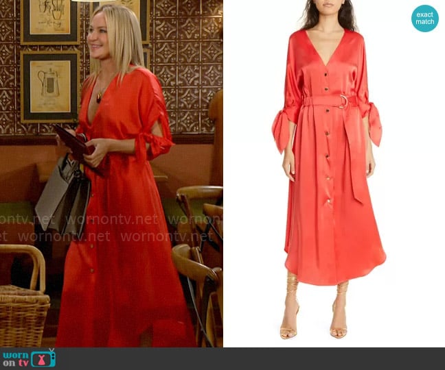 Ramy Brook Baldwin Dress in Grenadine worn by Sharon Newman (Sharon Case) on The Young and the Restless