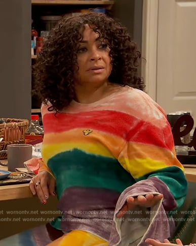 Raven’s rainbow tie dye sweatshirt on Ravens Home