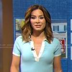 Rebecca’s blue ribbed polo top on Good Morning America