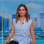 Rebecca’s blue tie waist vest on Good Morning America