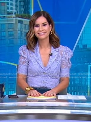 Rebecca’s lilac lace blouse on Good Morning America