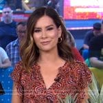 Rebecca’s orange print top on Good Morning America