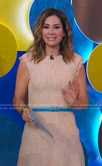 Rebecca’s orange tweed dress on Good Morning America