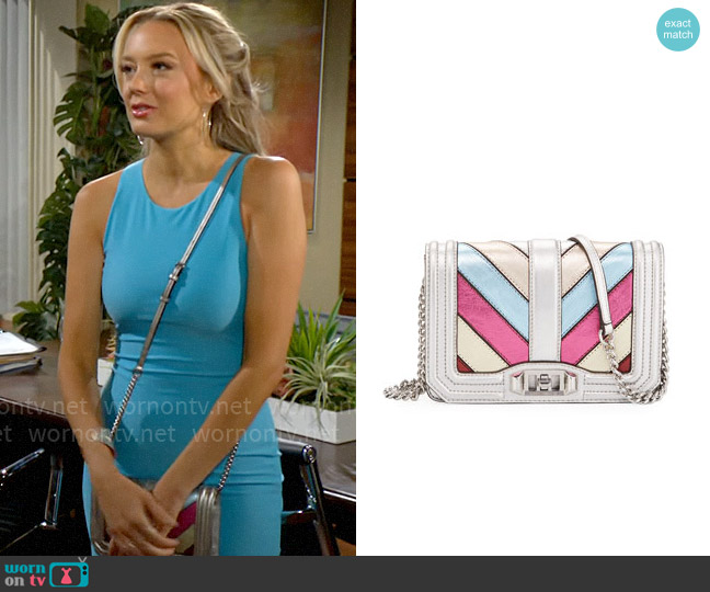 Rebecca Minkoff Love Small Metallic Crossbody Bag worn by Abby Newman (Melissa Ordway) on The Young and the Restless