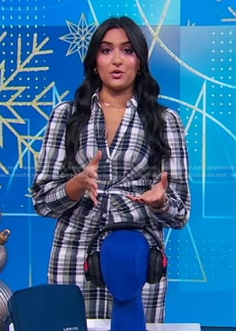 Reena's plaid shirtdress on Good Morning America